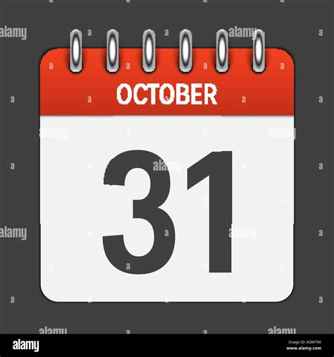 October 31 Calendar Daily Icon Vector Illustration Emblem Elem Stock