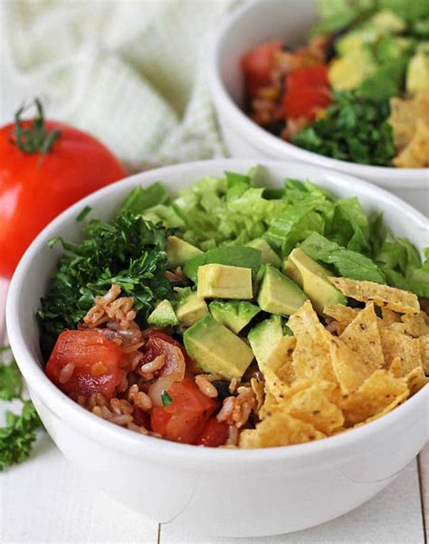 Quick Easy Taco Rice Bowls Vegan Gluten Free Delightful Adventures