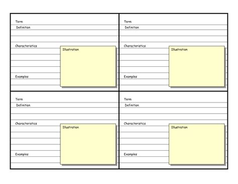 Blank Vocabulary Card Template Vocabulary Flash Cards Within Cue Card