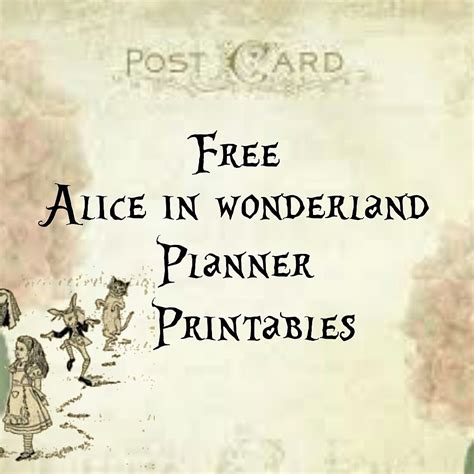 Alice In Wonderland Free Vintage Planner Printables