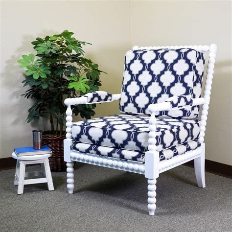 Dty Indoor Living Silverthorne Spindle Chair Whitenavy Moroccan Tile