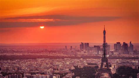 Fondos De Pantalla Torre Eiffel Dusk Ciudad Puesta De Sol Cielo