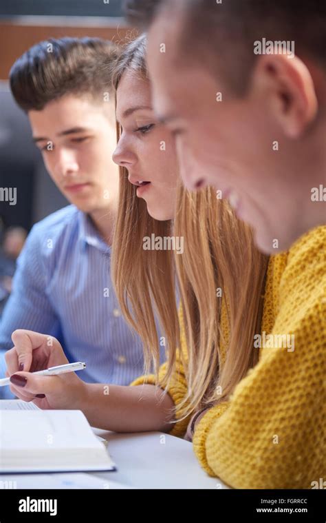 Students Group Study Stock Photo Alamy