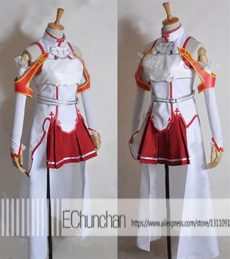 Japanese Anime Sword Art Online Cosplay Costume Asuna Yuuki Full Set