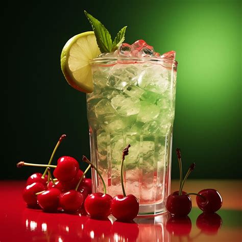 Premium Ai Image Photo Of Cherry Limeade Fizzy Limeade Flavored Wiphoto Of Cherry Syrup Garn