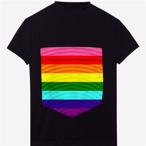 Premium Original 8 Stripe Gay Pride Flag Pocket Tee Shirt Hoodie