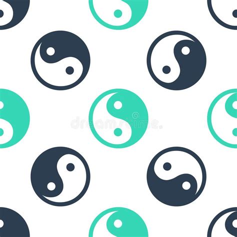 Green Yin Yang Symbol Of Harmony And Balance Icon Isolated Seamless