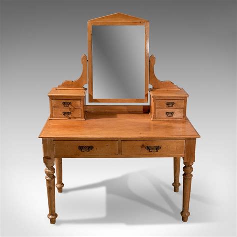 Antique Dressing Table Victorian Pine Mirrored Vanity Bedroom Stand