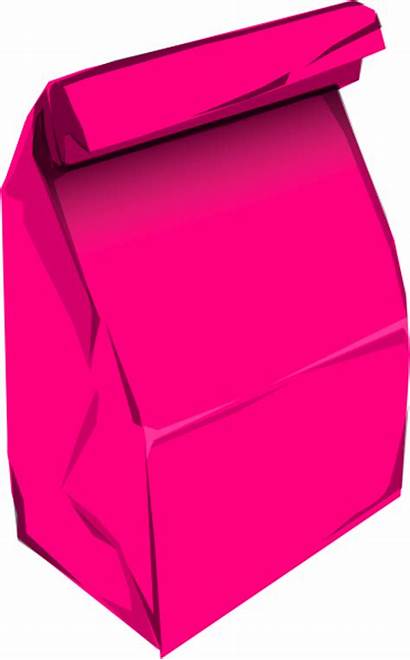 Bag Clipart Lunch Paper Clip Pink Sack