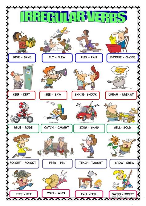 Irregular Verbs Vocabulario En Ingles Material Escolar En Ingles