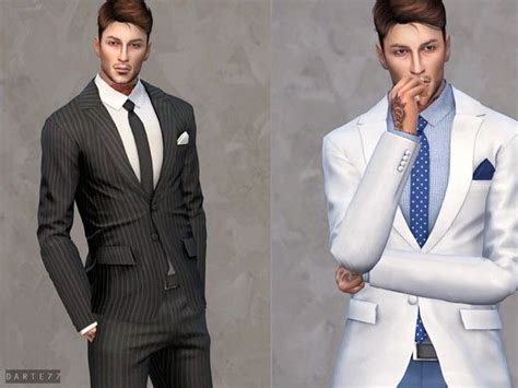 Darte77s Slim Fit Suit Jacket Sims 4 Male Clothes Sims 4 Men