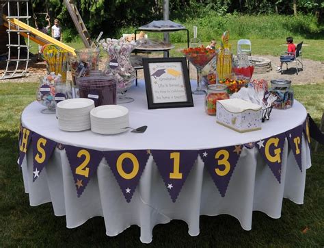 15 outdoor graduation party ideas every grad will love. Grad party Candy Buffet | Graduation party centerpieces ...