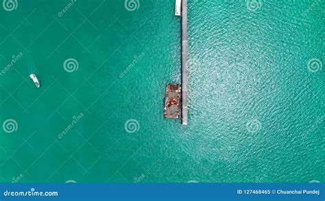 Aerial View Of Sea Waves And Fantastic Island Stock Image Image Of