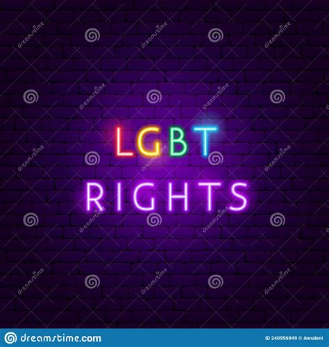 Lgbt Rights Neon Text Stock Vector Illustration Of Month 240956949