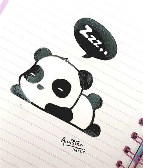 A Cute Panda Doodle ~ Anshitha Cute Panda Drawing Graffiti Doodles