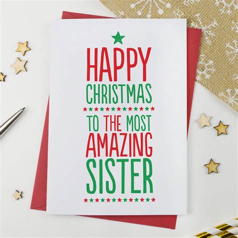 Amazing Sister Xmas Card By A Is For Alphabet