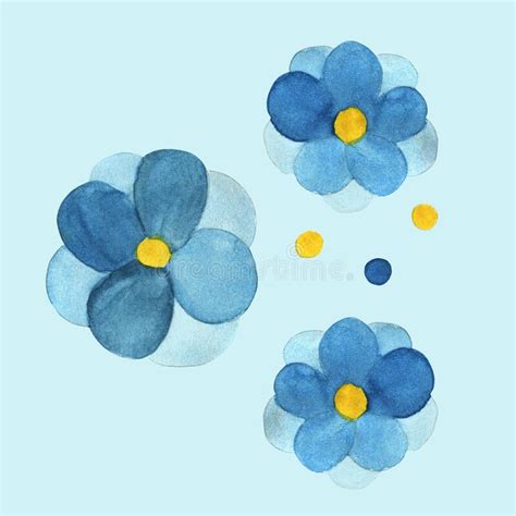 Yellow And Blue Flower White Background