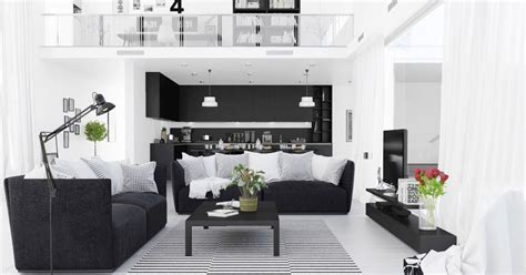 desain interior minimalis berkonsep monokrom hitam putih