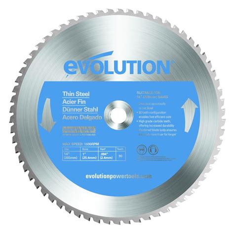Evolution Power Tools 14 In 90 Teeth Thin Steel Cutting Saw Blade