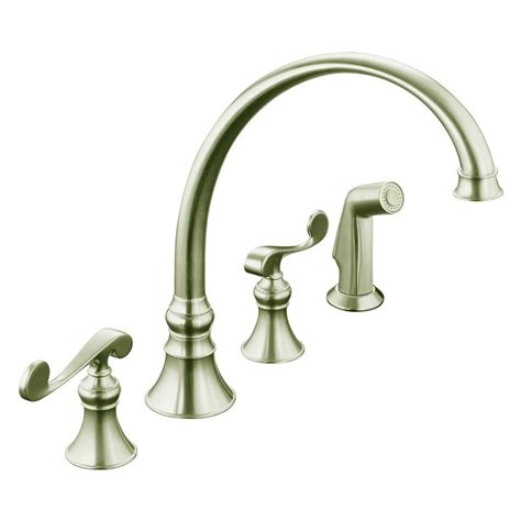 It is highly recommended that this part be installed with your faucet if you are using the escutcheon plate intended for 3 hole installations. KOHLER Revival 4-Hole 2-Handle Standard Kitchen Faucet in ...
