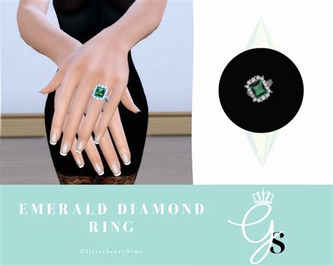 Glitterberrysims Custom Content — Request Emerald Diamond Ring This