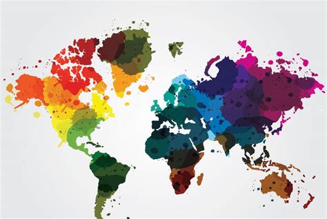 Abstract Colourful World Map Coverdrone Canada