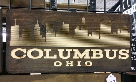 Columbus Ohio Souvenir T Sign Skyline City Columbus Wood Sign For W