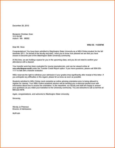 business letter examples  students sample admission