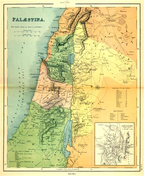 Old Map Of Palestine