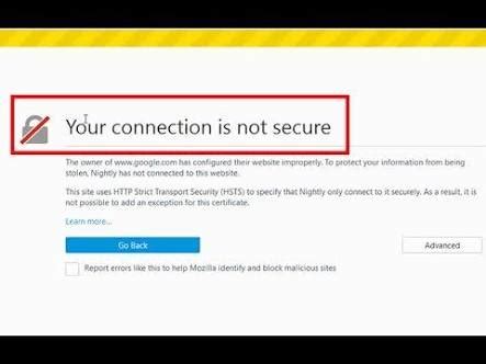 Your connection with your hr team: malware - Firefox shows 'Your Connection is not secure ...