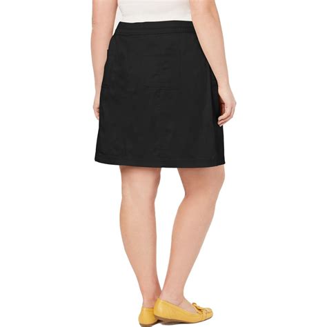 Karen Scott Womens Black Cotton Blend Above Knee Skirt Skort Plus 16w