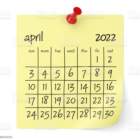 April 2022 Calendar Stock Photo Download Image Now Calendar April