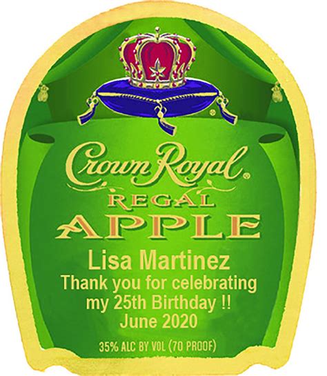Crown Apple Whisky Custom Bottle Labels Labelyourlife