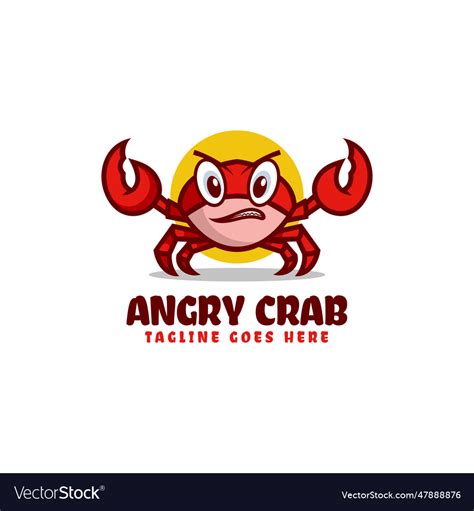 Logo Angry Crab Mascot Cartoon Style Royalty Free Vector