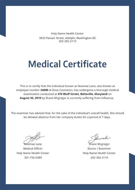 Free Fake Medical Certificate Template 6 Templates Example