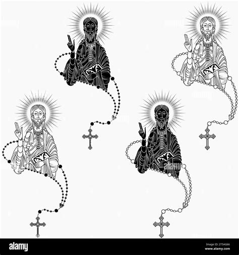 Vector Design Of The Apostle With Catholic Rosary Christian Art From