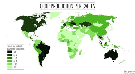 Crop Production Per Capita In The World 7000x3850 Oc India World