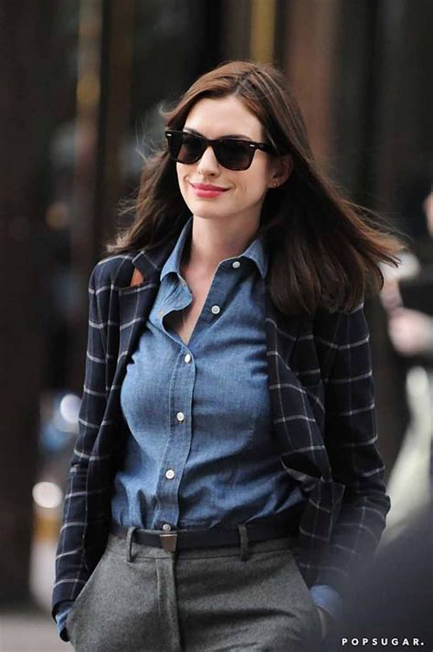 Office Outfit Flats Anne Hathaway Style Fashion Work Outfits Women