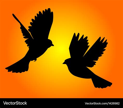 Two Flying Birds Royalty Free Vector Image Vectorstock