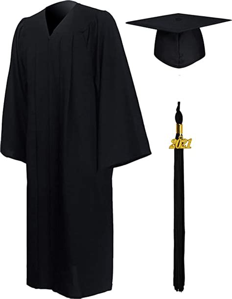 Graduationmall Matte Graduation Gown Cap Tassel Set 2021 For High