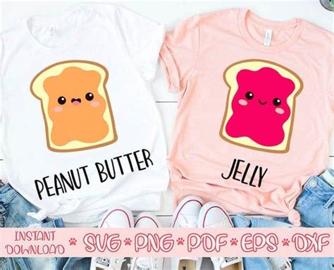 Peanut Butter And Jelly Svgbest Friend Svgmatching Shirts Etsy Matching Shirts Butter Shirt