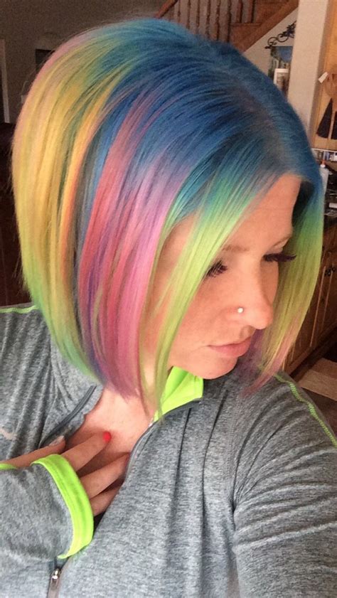 25 Beautiful Short Rainbow Hair Ideas On Pinterest Opal