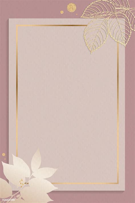 Blank Pink Rectangle Floral Card Vector Premium Image By