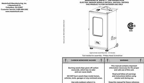 Masterbuilt Pro Electric Smoker User Manual - intensivemaui