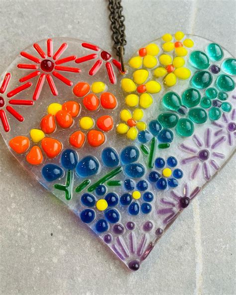 Fused Glass Heart Kit Craft Kit Glass Art Make At Home Etsy Uk