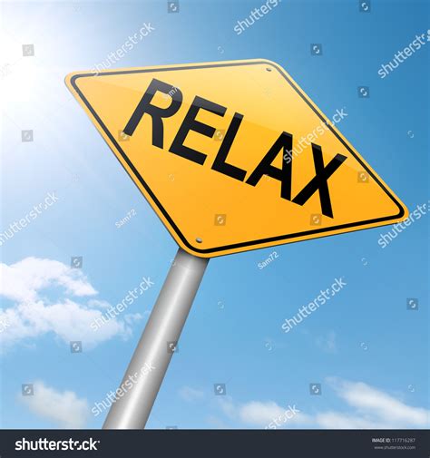 Illustration Depicting Roadsign Relax Concept Sky Stock Illustration