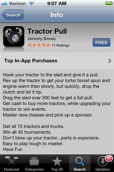 The Tractor Pull App On An Iphone Shows It S Application For Tractors