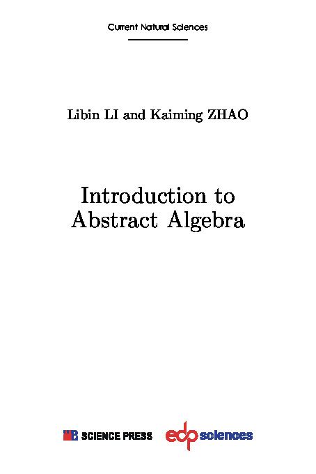 Introduction To Abstract Algebra 9782759829163 Dokumenpub