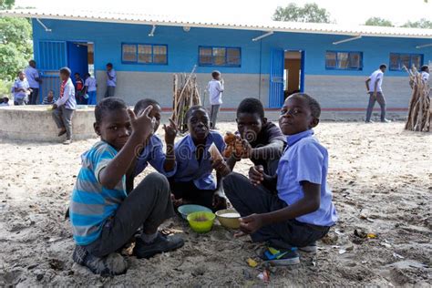 Happy Namibian School Children Waiting For A Lesson Editorial