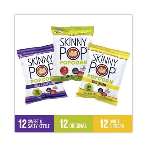 Skinnypop Popcorn Popcorn Variety Snack Pack 05 Oz Bag 36 Bagsbox